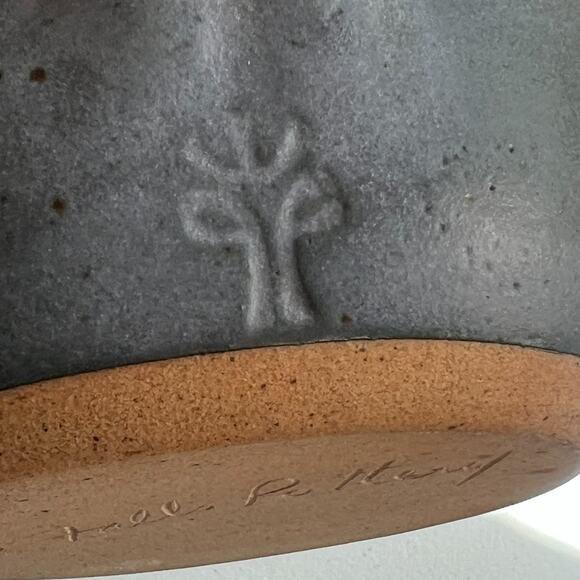 Elk Falls Pottery Blue Studio Art Pitcher Stoneware Glazed Speckled 9" - Picture 10 of 12